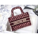 MINI DIORAMOUR DIOR BOOK TOTE Burgundy Cannage Embroidered Velvet S5475ZB JH06881KG16