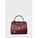New CELINE SMALL 16 BAG IN SATINATED CALFSKIN 188003 Burgundy JH06008Dx33