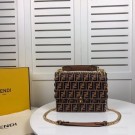 New Fendi KAN I F leather bag 8BF053 Brown JH08677rZ14