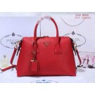 New Prada litchi leather two-handle bag 0889 red JH05727rZ14