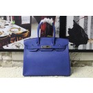 Replica 1:1 Hermes Birkin H35 new model lizards blue gold(silver) JH01769td34