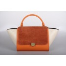 Replica Celine Trapeze Bag Original Leather 3342-1 naturals&orange&off white JH06501QT16