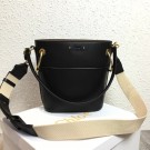 Replica Chloe Roy Mini Smooth Leather Bucket Bag S126 black JH08892tp14