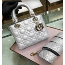 Replica Dior MINI LADY DIOR CALFSKIN BAG M0574 Silvery white JH07071Qz32