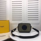 Replica Fendi MINI CAMERA CASE suede bag 8BS019A green JH08679aG64