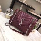 Saint Laurent Classic Monogramme Caviar Leather Shoulder Bag 2825 red JH08148sc42