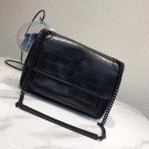 SAINT LAURENT Medium Niki Chain Bag Cabas crocodile-embossed leather 498894 Black JH08108OW36