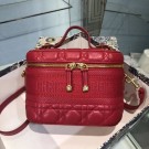 Top Replica DIOR SMALL DIORTRAVEL VANITY CASE Cannage Lambskin S5488U red JH06830Qt73