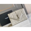 Yves Saint Laurent Calfskin Leather 487206 white&Ancient silver JH07702qd52