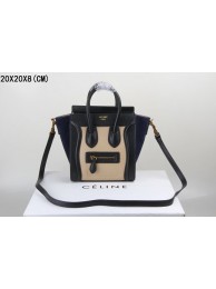 2015 Celine classic nubuck leather with plain weave 3308 light apricot&black&daek blue JH06478Dy68
