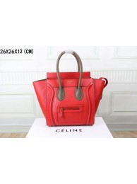2015 Celine top quality litchi grain with plain weave 3308-1 red&khaki JH06460Hu22