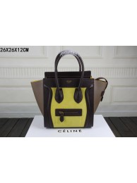 2015 Celine top quality nubuck leather with plain weave 3308-1 yellow&coffee&khaki JH06469wk65