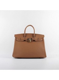 2015 Hermes Birkin 35CM H-35 gold hardware coffee JH01838iR14