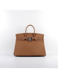 2015 Hermes Birkin 35CM H-35 silver hardware coffee JH01837fo19