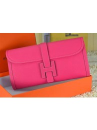2015 hermes epsom leather jige elan long clutch bag rose red 509058 JH01888sc42