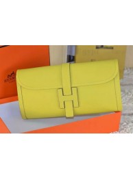 2015 hermes epsom leather jige elan long clutch bag yellow 509058 JH01874Hc46