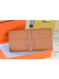 2015 hermes jige elan long clutch bag epsom leather camel 509058 JH01885nK94