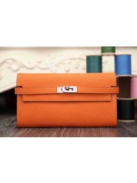 2015 Hermes kelly wallet new model 051300 orange JH01801KG16