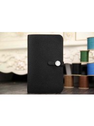 2015 Hermes new model original leather clutch 6648 black JH01810qa98