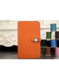 2015 Hermes new model original leather clutch 6648 orange JH01812jW13
