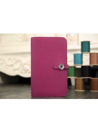 2015 Hermes new model original leather clutch 6648 rose JH01807Bz34