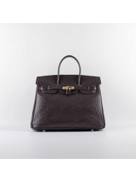 2015 Hermes new models ostrich pattern 6089 dark coffee gold chain JH01864Fa12