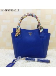 2015 Prada new models shopping bag 2435 blue JH05760Je99