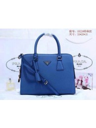 2015 Prada pearl leather tote bag 0922 blue JH05733DY28