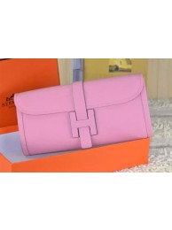 AAA 1:1 2015 hermes epsom leather jige elan long clutch bag pink 509058 JH01890Pp71