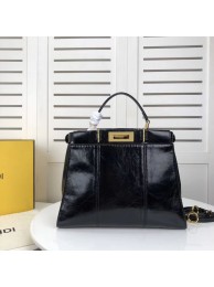 AAA 1:1 FENDI PEEKABOO ICONIC Black leather bag F0837 JH08554IL96