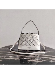 AAA 1:1 Prada Leather Prada Tress Handbag 1BA290 white JH04907WE81