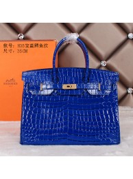 AAA 2015 Hermes H35 winter best-selling model crocodile gold chain blue JH01834xn59
