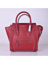 AAA Celine Luggage Micro Boston Bag Original Leather 8802-3 Burgundy JH06324xn59