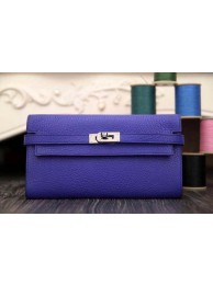 AAAAA 2015 Hermes kelly wallet new model 051300 brilliant blue JH01800DU34