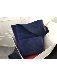 AAAAA Celine Seau Sangle Original Suede Leather Shoulder Bag 3369 dark blue JH06141hr50