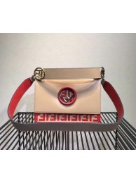 AAAAA FENDI Kan I Leather Shoulder Bag 8BT284 Apricot&red JH08650DU34