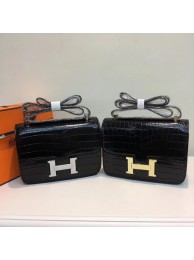 AAAAA Hermes Constance Bag Croco Leather H6811 black JH01651hr50