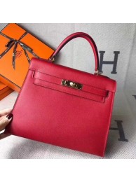 AAAAA Hermes original epsom leather kelly Tote Bag KL2832 red JH01550Jq92