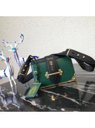 AAAAA Imitation Prada Cahier Leather Shoulder Bag 1BD045-1 green JH05687wA64