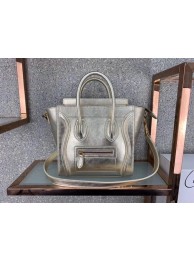 AAAAA Knockoff CELINE NANO LUGGAGE BAG IN LAMINATED LAMBSKIN 189243 GOLD JH05968qN39