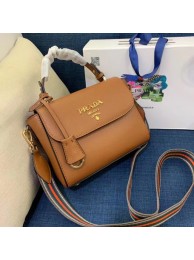 AAAAA Prada Calf skin tote 1BD071 1BD209 brown JH04961hr50