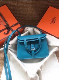 Best Hermes Original Halzan mini bag H069523 bleu zanzibar JH01419CF36