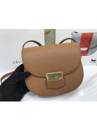 Best Quality Celine Compact Trotteur Cattle leather Mini Shoulder Bag 1268 brown JH06183Ss63