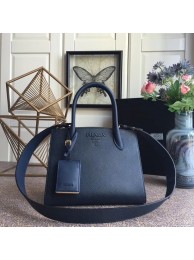 Best Quality Prada Bibliotheque Handbag in Calf Leather 1BA156 dark blue JH05593Ss63