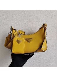 Best Quality Prada Saffiano leather mini shoulder bag 2BH204 yellow JH04970gQ55