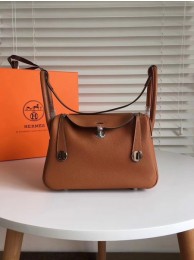 Best Replica Hermes Lindy togo Original Leather Shoulder Bag 5086 brown JH01602sm35