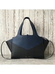 Celine calf leather Tote Bag 43341 Royal Blue&black JH06056Li93