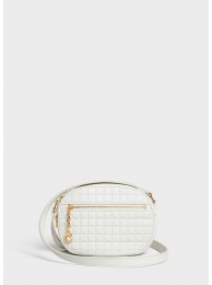 CELINE CROSS BODY SMALL C CHARM BAG IN QUILTED CALFSKIN 188363 WHITE JH05986jI43