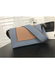 Celine frame Bag Original Calf Leather 5756 Light blue .apricot JH06101Dd98