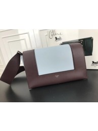 Celine frame Bag Original Calf Leather 5756 Wine.light blue JH06106WA48